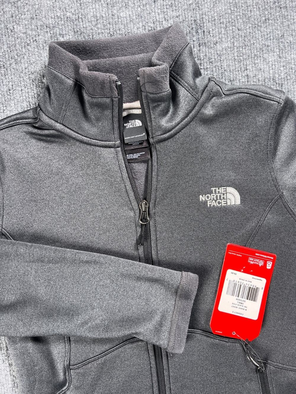 The North Face Agave Jacket Black Heather Full Zip Fleece NWT Womens Small